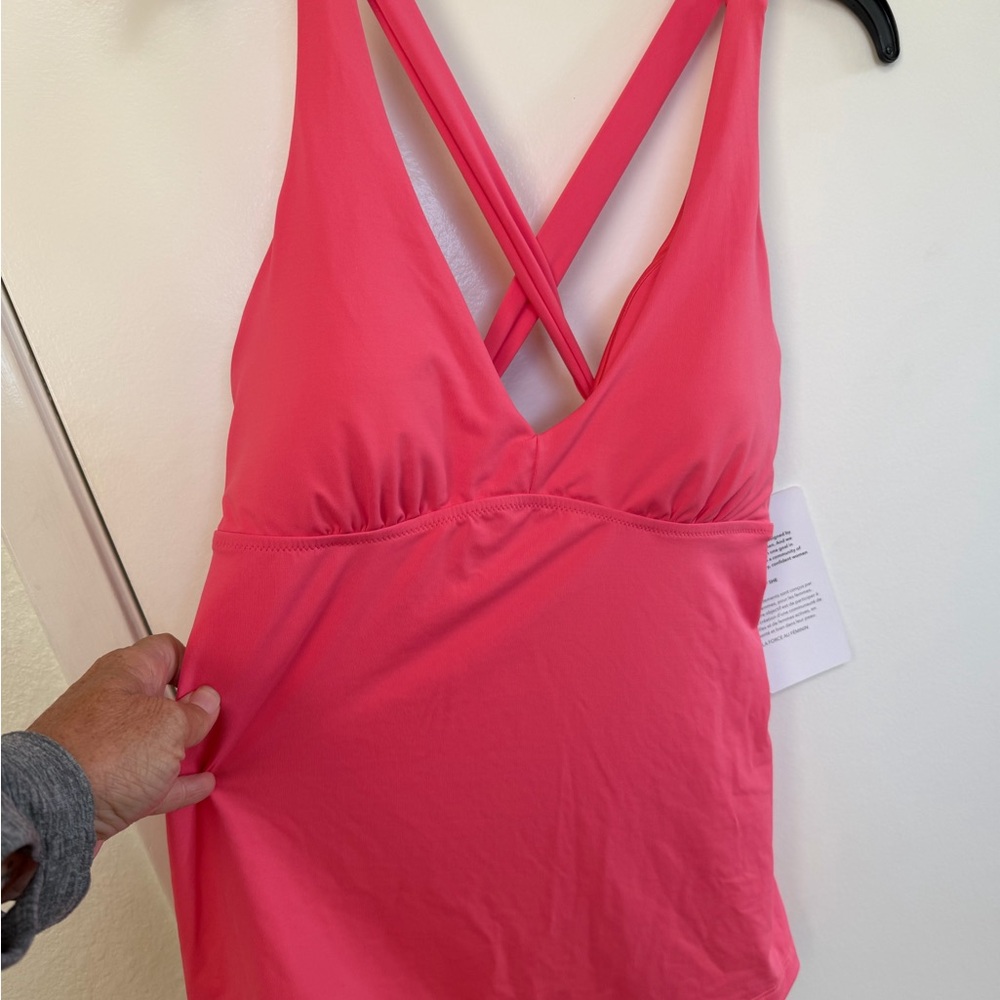 Women's Athleta coral plunge M A-C cup Crossback Tankini Top NWT